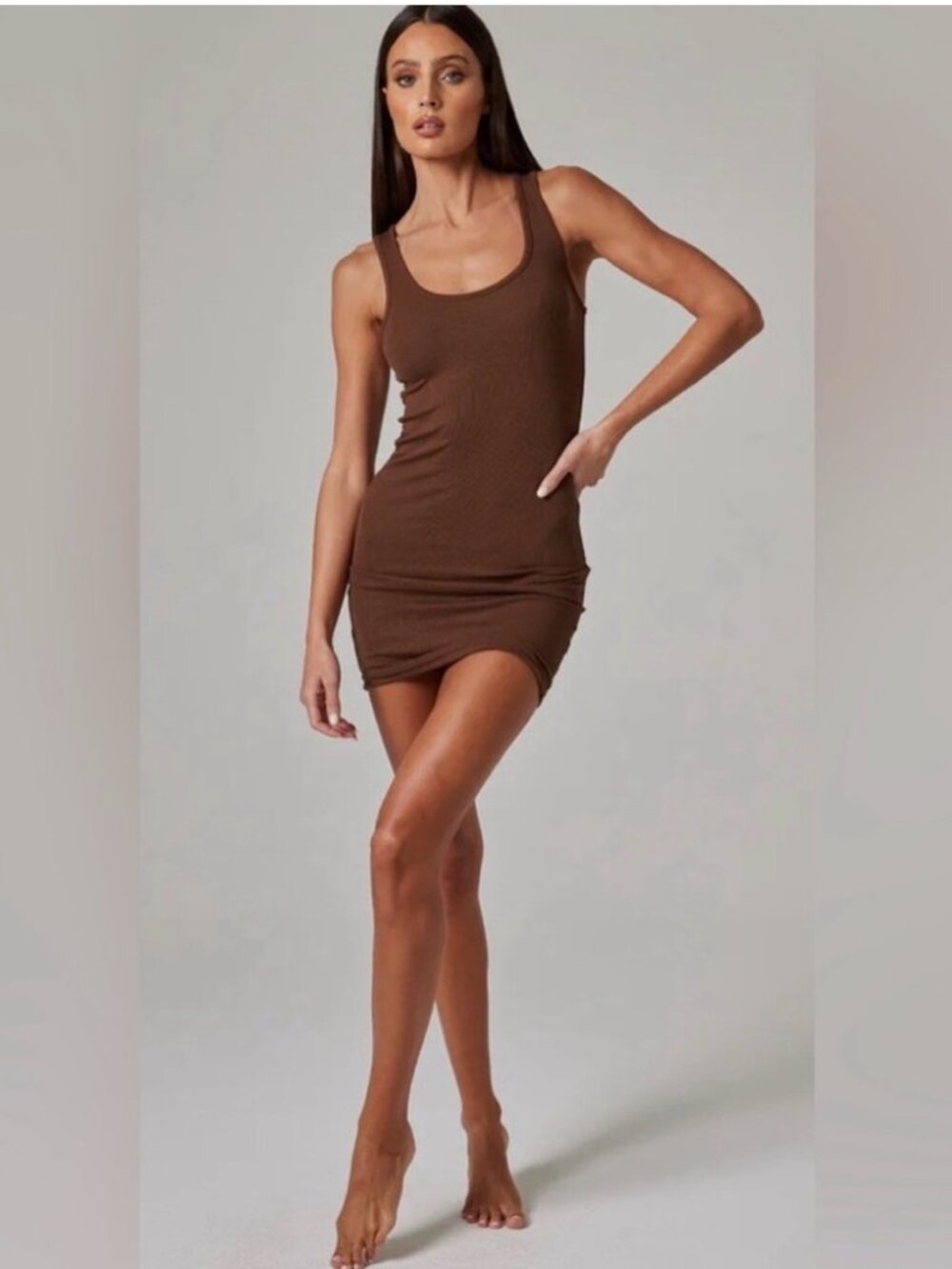 NWT Talentless Women’s Tank Mini Dress Brown Size Large L